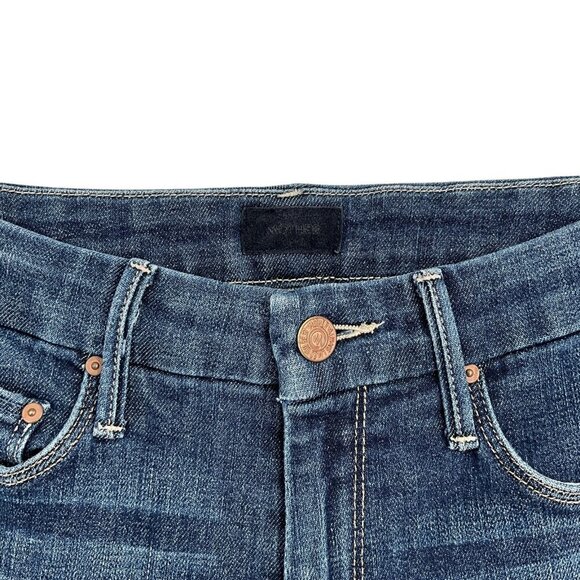 MOTHER The Looker Crop Jeans Switch It Up Blue Size 24 Skinny Leg High Waist - Picture 3 of 10